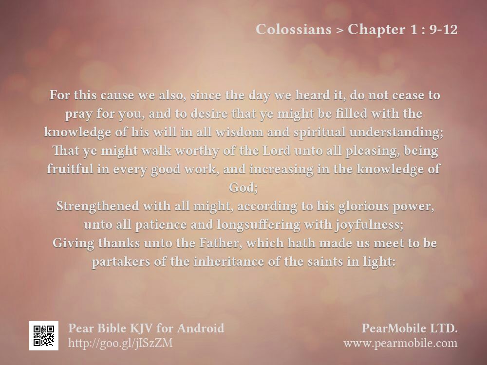 Colossians, Chapter 1:9-12